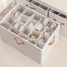 1pc 12/16/20 Compartment Visible Breathable Fabric Underbed Shoe Storage Box, Divided Shoe Organizer, Suitable For Sneakers And Slippers, Ideal For Home Storage - View 6