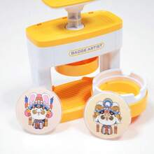 Badge Making Machine Button Pin Maker DIY Customized Badge Set Manual Badge Press Children's Craft Supplies Handmade Badge Tools Anime Pin Making Parent-Child Art Activity Portable Badge Making Machine - Multicolor - View 4