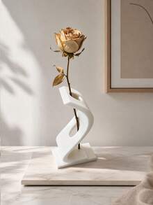 1pc Twisted Geometric Bud Vase Minimalist Single Rose Dried Flower Vase Nordic Dining Table Home Decor, Suitable For Office Decoration And Accessories, Christmas Home Decor, Living Room Decor, Autumn Decor, Kitchen Decor, Wedding Guest Favors, Women's Room Decor - Multiple Styles - View 6