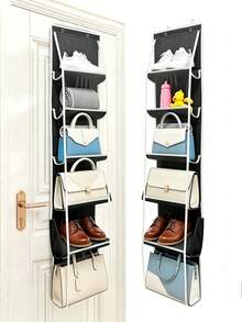 Hanging Large Capacity Handbag Organizer, Multi-Layer Dust-Proof Storage Bag, Foldable Hanging Leather Bag Organizer, Suitable For Storing Towels, Bags, Scarves And Clothes - Closet Shoe Rack And Accessories Storage, Storage Solution, Bathroom Storage, Closet Storage - Multicolor - View 6