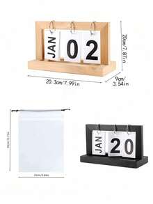 Creative Perpetual Calendar Desk Calendar Minimalist Creative Flip Calendar Home Living Room Dining Office Desk Durable Multipurpose Desktop Decoration Ornament Back To School Essential Housewarming Gift For Men And Women - A - View 6