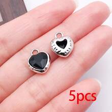 5/10pcs Heart Rhinestone Charms Multicolor Faceted Crystal Heart Pendant Charms For DIY Bracelet Necklace Earring Jewelry Making Findings - Multicolor - View 14