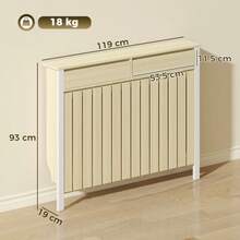 93 X 119cm Rustic-Look Radiator Cover - Oak - 1 - View 3