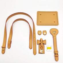 Handmade DIY Straw Handbag PU Leather Accessories Self-Made Vintage Pattern Bucket Bag Materials Shoulder Crossbody Bag Strap - New Model - View 31