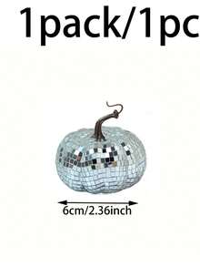 1pc Silver Pumpkin Fall Decor Foam Glitter,Mini Disco Pumpkins For Artificial Crafts For Table Party,Halloween Thanksgiving Decorations Decorating Fall Farmhouse Hanging Ornament Harvest Decor For Halloween Thanksgiving Table Centerpiece - Style A - View 11