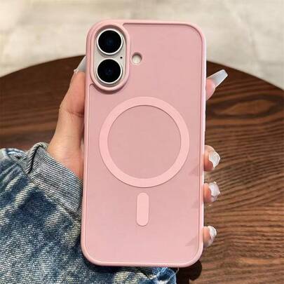 Magnetic Matte Translucent Shockproof Armor Phone Case, Compatible With IPhone 17 16 15 14 13 12 11 Pro Max Plus, Supports Wireless Charging