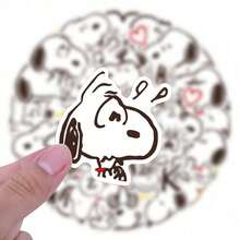SNOOPY 1 Set/40pcs Cartoon Cute Dog Stickers Collection, Personalized Notebook Phone DIY Waterproof Stickers, Halloween Gift, Valentine's Day Gift, Easter Gift [Random Style] - Multicolor - View 2