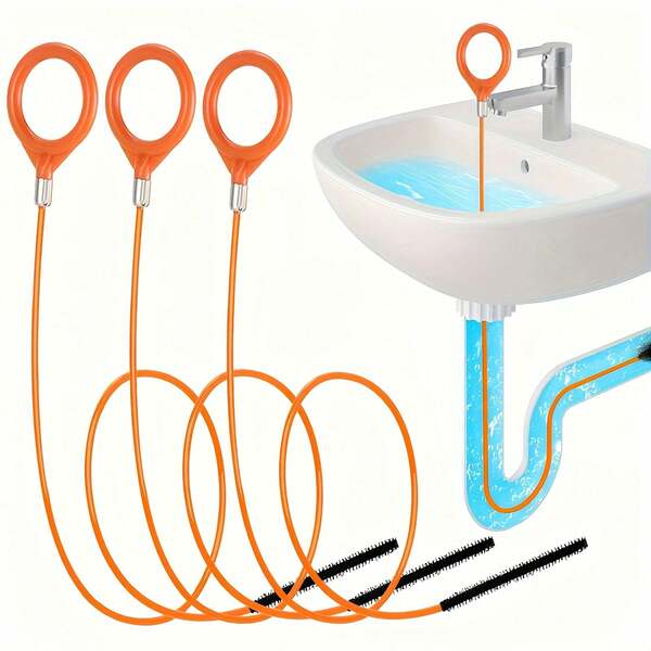 3pcs/1pc Drain Cleaning Tool, Drain Cleaner, Hair Removal Tool, Shower Drain Unclogger, Sink Drain Unclogger, Drain Hair Remover, Sink Drain Unclogger, Drain Hair Remover
