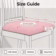 Soft Stretch Velvet Dining Chair Seat Slipcover, Removable Washable Dust-Proof Chair Cushion Protector, Universal Seat Pad Cover For Kitchen, Dining Room, Home Household - Multicolor - View 6