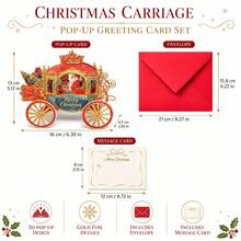 1pc Creative 3D Pop-Up Christmas Card, Beautiful Handmade Christmas Card, Suitable For Friends And Family, Luxury Holiday Party Gift And Secret Santa Gift 2026 - Multicolor - View 6