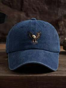 1pc Printed Baseball Cap With Flying Eagle Graphic, Suitable For Men's Outdoor Wear, Fashionable And Versatile, Hip-Hop Style, Design, Washable, With Distressed Effect - Multicolor - View 6