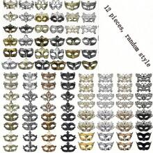 12pcs/Set Topeng Pesta Topeng Warna Vintage, Perlengkapan Pertunjukan Pesta Karnaval Halloween, Pengiriman Acak - MultiWarna - View 8