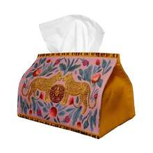 1pc Tissue Box Leopard Print Floral Pattern Bohemian Folk Art Style - Multi-Functional Napkin Dispenser, Suitable For Home, Party, Car Decoration - Decorative Tissue Paper Storage Box, Living Room, Bedside Table - Compatible With Tissues/Paper Rolls/Paper Sheets, 2D Flat Printing - Multicolor - View 9