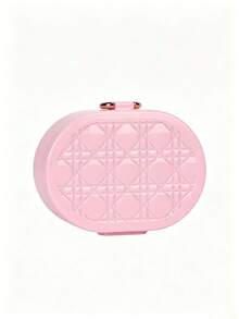 PET Silicone Oval Jewelry Box With Mirror, Compartment Storage For Necklace And Ring, Portable Organizer For Travel And Home - Oval Jewelry Box - View 9