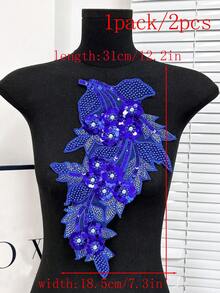 20pcs/Pack, New 3D Computer Embroidered Crystal Rhinestone Applique Patches, Suitable For Clothing Decoration, Repair, DIY Wedding Dress Accessories, Sewing Embroidery Craft - A - View 30
