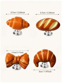Decorative Bread Shaped Wooden Drawer Pulls Cabinet Knobs, Suitable For Baby Room Vanity Dresser Wardrobe Closet Furniture Hardware Set - Furniture Handles - View 7