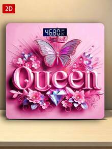 1pc LED Display Electronic Scale, Queen Butterfly Bathroom Scale, Decorative Weighing Platform - Suitable For Long-Term Use, Meets Home Weighing Needs, Max Capacity 400lbs/180kg, Temperature Detection, Uses AAA Batteries (Not Included) - Multicolor - View 3