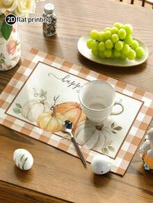 1pc/4pcs/6pcs,Autumn Pumpkin Table Placemats,Rectangular Tablecloth,Washable,Suitable For Home Dinner,Coffee Table,Durable Kitchen And Dining Room Decor,Table Decoration For Parties And Scene Decor,Home Decor - Multicolor - View 4