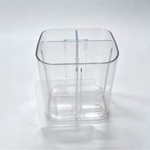 1pc Transparent Toothbrush Holder, Divided Wall-Mounted Storage Rack, Multi-Functional Bathroom Storage Accessory, Creative No-Drill Bathroom Storage Box, For Storing Toothbrush, Comb And Razor, Home Bathroom Decor - Clear - View 5