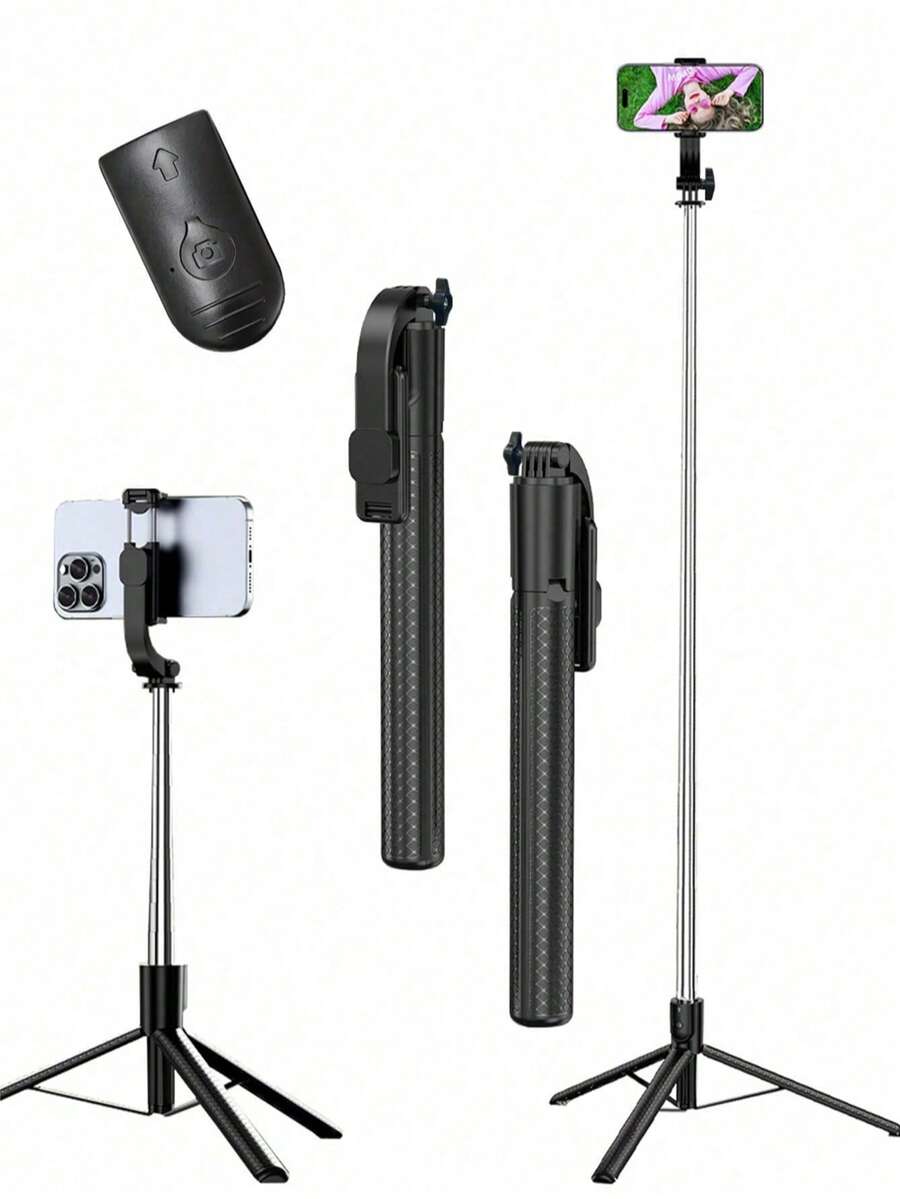 Borriig 1700mm Wireless Selfie Stick Phone Tripod Extendable Foldable Monopod Suitable For Smartphones, Balanced Stable Shooting Live Streaming, With Remote Control(1pc)