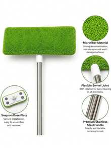 Super Absorbent Reusable Microfiber Mop Cloth, Grey Polyester Cleaning Cloth With White Trim Design, Washable And Durable, Dry And Wet Use Replacement Mop Head, Suitable For Floors, Glass, Windows, Household Daily Cleaning Supplies - Multicolor - View 4