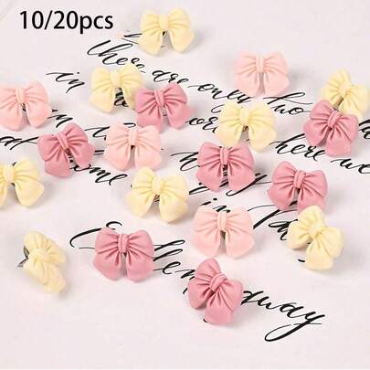 10/20pcs Random Mixed Cute Bow Thumb Tacks, Colorful Decorative Push Pins For Photo Wall, Map, Office Decor, Home Office Cute Desk Accessories, Valentine's Day, Holiday Party Wall Decoration, Cute Bow Push Pins