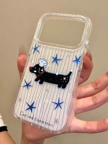 Striped Star Chef Hat Puppy Design Phone Case Compatible With Apple 17 Pro Max, 16 Pro, 13, 14 Pro, 15 Pro, Creative Full Coverage Shockproof Phone Cover - Multicolor - View 4