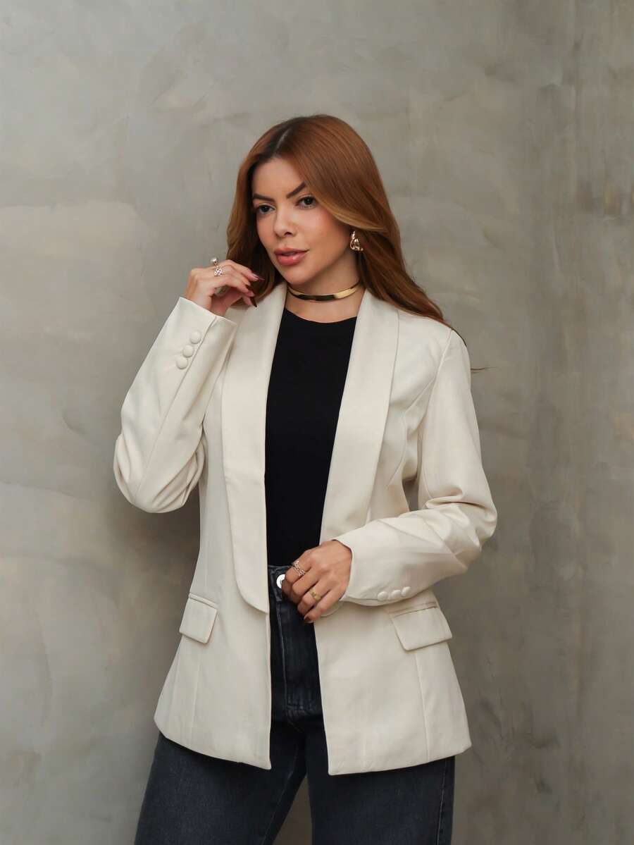 3RD Fashion Blazer Feminino Social Alfaiataria Elegante Trabalho Manga Longa 3RD SD1460