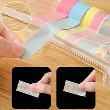 1/2pcs-Multi-Color Convenient Office Stationery Multi-Purpose Tape Storage Box, Tape Cutter, Tape Dispenser, Desktop Tape Storage Box, Organizer Box. Tape Cutter Office Stationery Tape Storage Box Transparent Tape Holder Storage, Transparent Tape Cutter Flower Shop Packaging Tape Storage Box Serrated Blade Simple Ready-To-Use Segmented. Wrapping Paper Cutter, Manual Tool. Convenient And Practical, Sturdy And Durable. - Multicolor - View 6