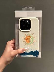 1 buah Casing Ponsel TPU Anti-Jatuh Minimalis Motif Gunung Putih, Laut, Matahari, Bulan, Kompatibel dengan Apple 17 16 15 14 13 12 11 Pro Max Air dan Seri Lainnya - MultiWarna - View 4