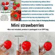 1pc Stretchable Squeezable TPR Strawberry Stress Relief Toy, Cartoon Bright Red Strawberry With Green Stem Detail, Palm-Sized Sensory Toy, Birthday Party Gift Bag Filler - Multicolor - View 11