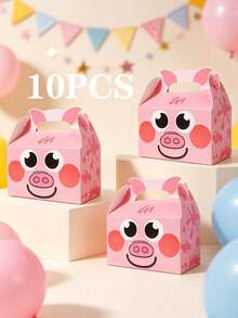 16pcs/1 Box Farm Animal Party Favor Boxes, Farmhouse Theme Party Candy Gift Boxes For Baby Shower Birthday Party Decorations, 8 Designs Valentine's Day - Multicolor - View 19