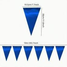 10m 20pcs Colorful Triangle Bunting Flags, Optional Red, Yellow, Purple, Blue, Black, Pink, White, Green, Multicolor, Multiple Colors Available, Plastic Flags, Suitable For Opening Events, Weddings - A - View 10