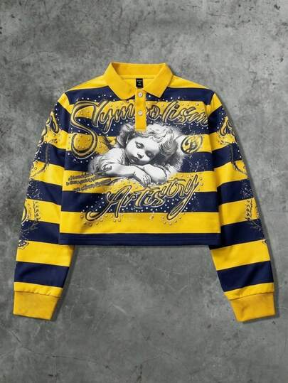 Men's Long Sleeve Y2K Print Sweatshirt, Y2K Men's Shirt