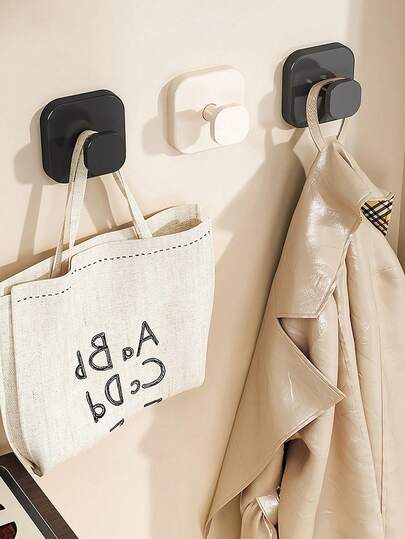 Punch Free Self Adhesive Wall Hooks, Cream Style Traceless Sticky Hooks, Multi-Purpose Wall Hanging Hook For Handbags, Clothes, Caps, Towels, Ideal For Entryway, Bathroom & Bedroom Decor Storage Home Storage Hooks