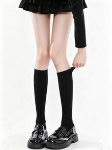 1 Pair Women's Minimalist Velvet Calf Socks, Over-The-Knee Socks, Thigh-High Socks, Silicone Non-Slip Long Tube Socks, Versatile For Daily Wear - Multicolor - View 11