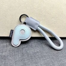 1pc PU Leather 3D 26 Letters Keychain Pendant Ornament, Women's Fashion Bag Backpack Charm With Round Ring Buckle - Suitable For Valentine's Day Gift Or Decoration - Multicolor - View 9