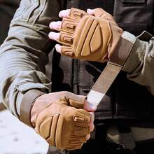 1 Pair Outdoor Sports Tactical Gloves, Half-Finger Protective Training Gloves For Men And Women, Motorcycle Riding, Military Fan, Cycling - Brown - View 8