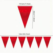 10m 20pcs Colorful Triangle Bunting Flags, Optional Red, Yellow, Purple, Blue, Black, Pink, White, Green, Multicolor, Multiple Colors Available, Plastic Flags, Suitable For Opening Events, Weddings - A - View 14