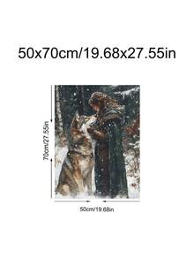 1pc Lady Warrior & Her Wolf On A Snowy Forest Art Print,Joan Of Arc Oil Painting, Medieval Knight Woman Religious Art, Bedroom Decor,LivingRoom Decor,Dorm Decor,Wall Arts,Wall Decor,Home Decor,Room Decor, Canvas Wall Art, Posters,Optional Frame - 1PCS - View 19