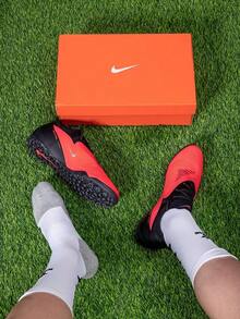 Nike Men's Football Shoes REACTX PHANTOM 6 LOW PRO TF 26 Summer New On-Field Training Turf Football Shoes HJ4123-600 - Bright Deep Red/Black/Bright Deep Red - View 5