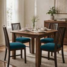 Stretch Soft Velvet Chair Seat Slipcover, Removable Washable Dustproof Chair Cushion Protector, Universal Seat Pad Cover Suitable For Kitchen, Dining Room And Hotel - Multicolor - View 2