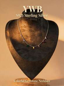S925 Sterling Silver Colorful CZ Rainbow Beaded Pendant Necklace For Women DD3524 - Silver - View 4