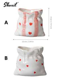 shoxil 1pc 220ml Bag-Design Ceramic Mug, Exquisite Underglaze Striped Ceramic Mug, Lightweight Fashionable Drink Cup, Suitable For Home Tea Break, Coffee Table Display And Indoor Decoration - Multicolor - View 6