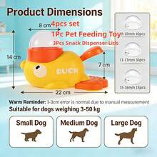 4pcs Set Interactive Duck-Shaped Pet Feeding Toy With Press-And-Rotate Treat Dispenser, 3 Sizes Of Treat Inlet Design, Durable Plastic Material, Suitable For Cats And Dogs, Intelligence Training And Anti-Choking, For Living Room/Outdoor/Garden Use, Universal Fit For Various Pet Breeds And Sizes, 20 Application Scenarios Puzzle Feeder - 500ml - View 6