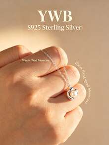 S925 Sterling Silver Irregular Swirl Freshwater Pearl Necklace For Women DD1998 - Silver - View 8