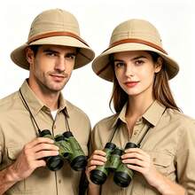 2pcs/1set Jungle Wild Adventure Costume Accessories Set, Includes (Hat, Binoculars) Unisex, Suitable For Role Play, Theme Party, Costume Party, Stage Performance, Halloween, Carnival - Multicolor - View 4