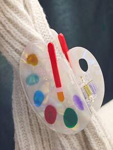 Fun Color Hair Clips, Acetate Fiber Claw Clips, Cute Artistic Style Hair Claws, Suitable For Women And Students Back To School - Multicolor - View 4