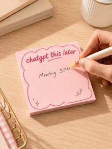 4/1pc Funny "ChatGPT Processing Later" Sticky Notes, Self-Adhesive AI Theme Memo Pad, Message Notes, Creative Gag Gift, Suitable For ChatGPT Enthusiasts, Tech Office Daily Planning, ChatGPT Label System, Humorous Stationery, Desk Decor, Back To School Supplies - one-size - View 2