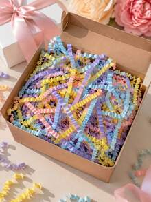 300g/100g Macaron Color Crepe Paper Shreds, Colorful Gift Box Filler, Rainbow Paper Shreds Packaging Material, Decorative Basket Filler, Suitable For Gift Wrapping, Birthday Party, Wedding, Baby Shower Crafts And Handmade Packaging Decoration - Multicolor - View 3